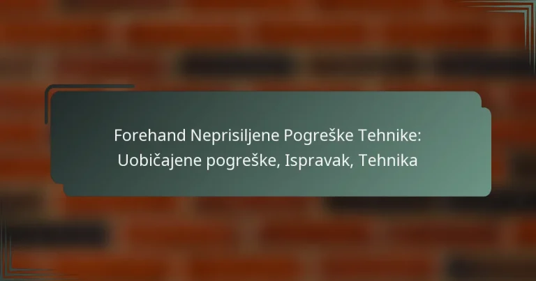 Forehand Neprisiljene Pogreške Tehnike: Uobičajene pogreške, Ispravak, Tehnika