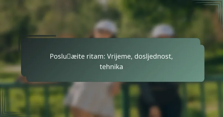 Poslužite ritam: Vrijeme, dosljednost, tehnika
