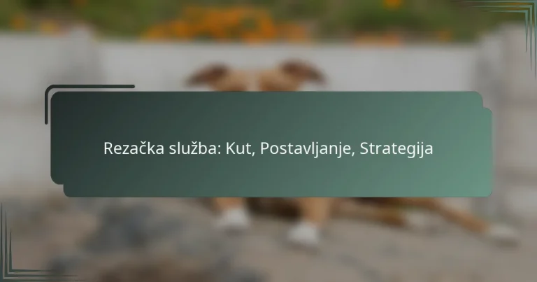 Rezačka služba: Kut, Postavljanje, Strategija