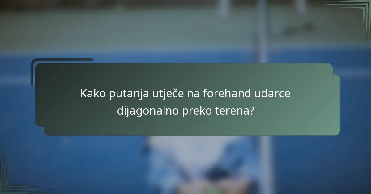 Kako putanja utječe na forehand udarce dijagonalno preko terena?