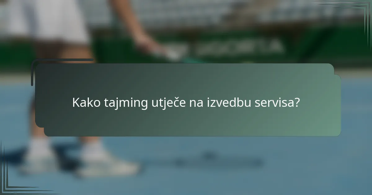 Kako tajming utječe na izvedbu servisa?